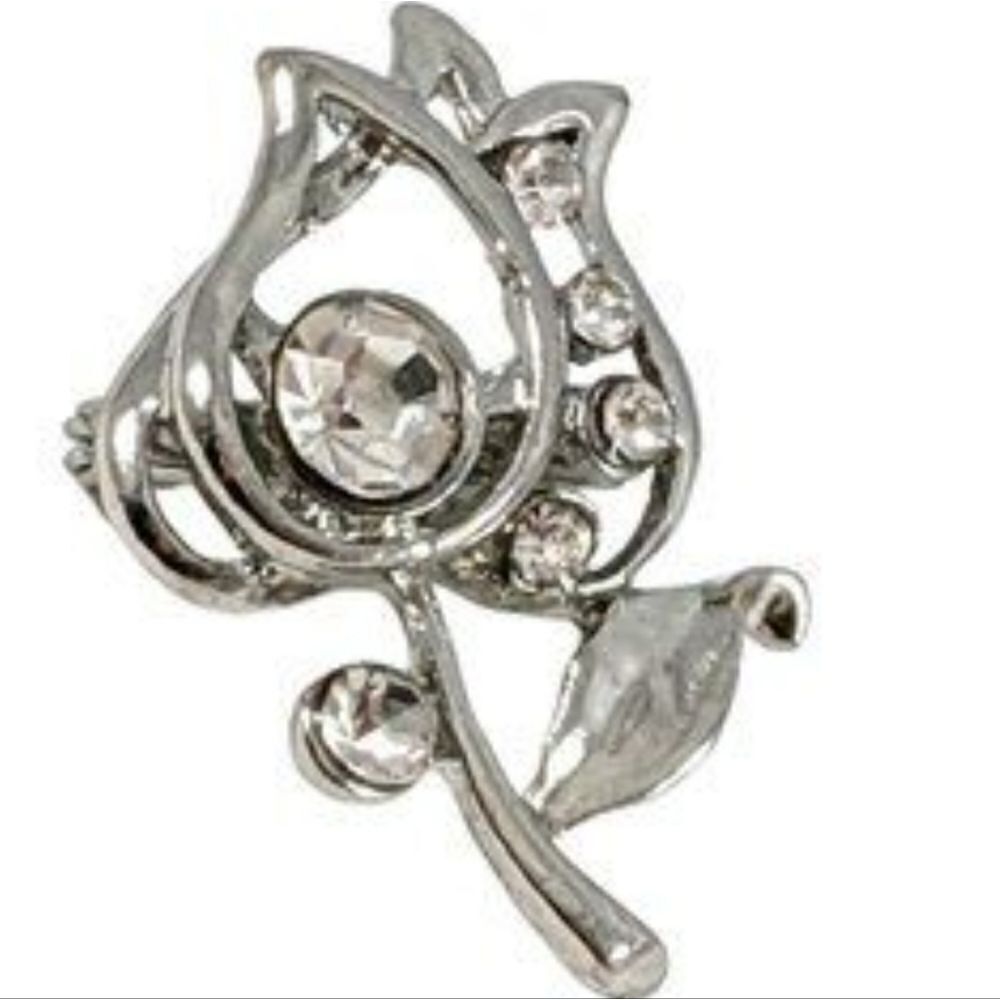 NWT Bijoux By Meera Silver Flower Brooch